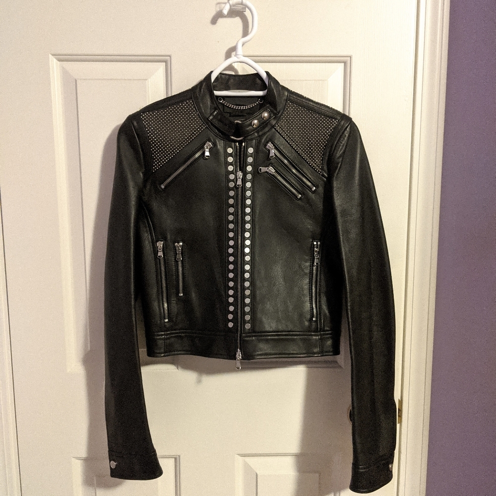 Diesel Black Gold Leather Jacket